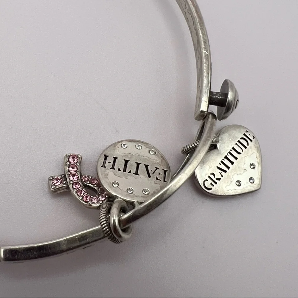 Brighton Power of Pink Ribbon Breast Cancer Gratitude Bangle Bracelet